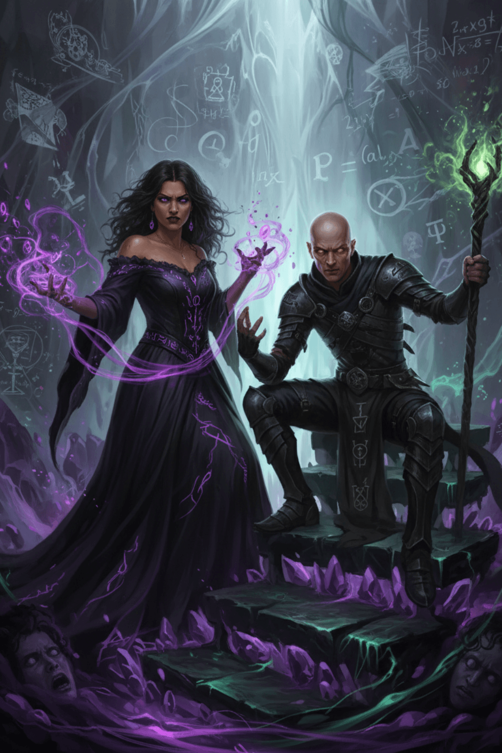 Legendary evil duo card - fantasy theme