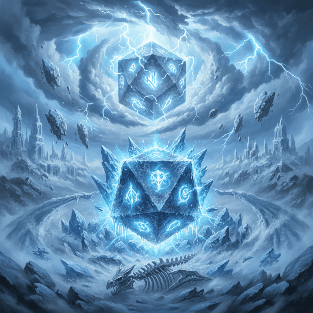 Rare Dice card - fantasy theme