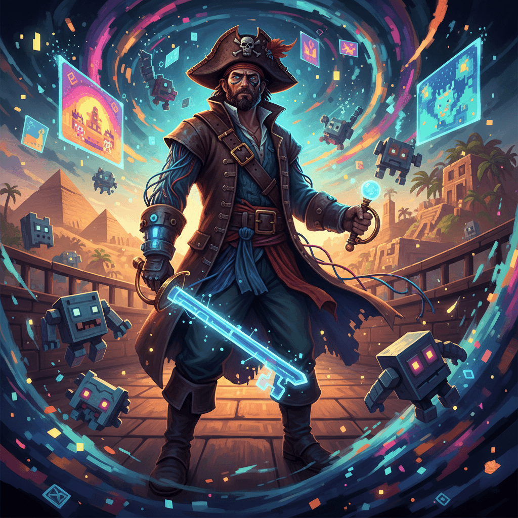 Epic Retro pirate card - fantasy theme