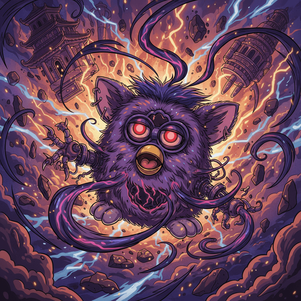 Rare Furby card - anime theme