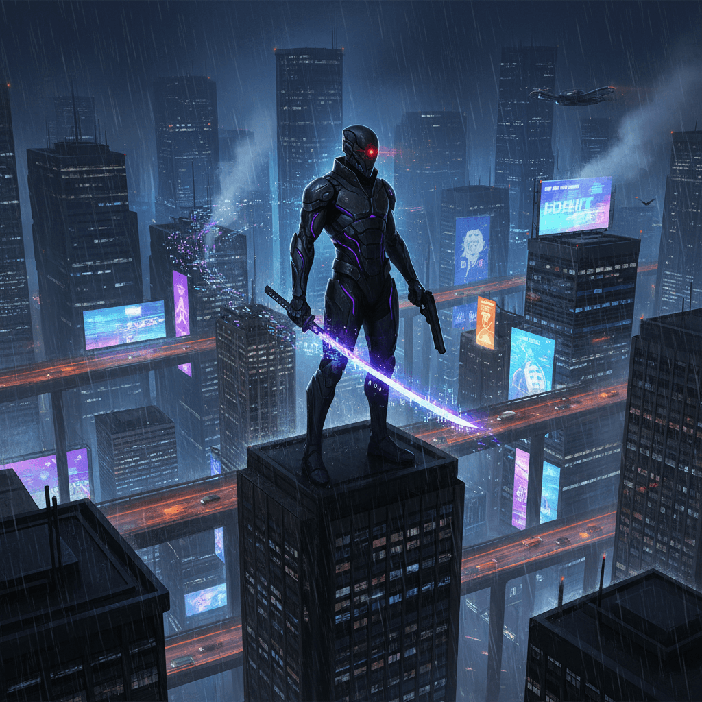 Rare Cyber Assassin card - cyber theme