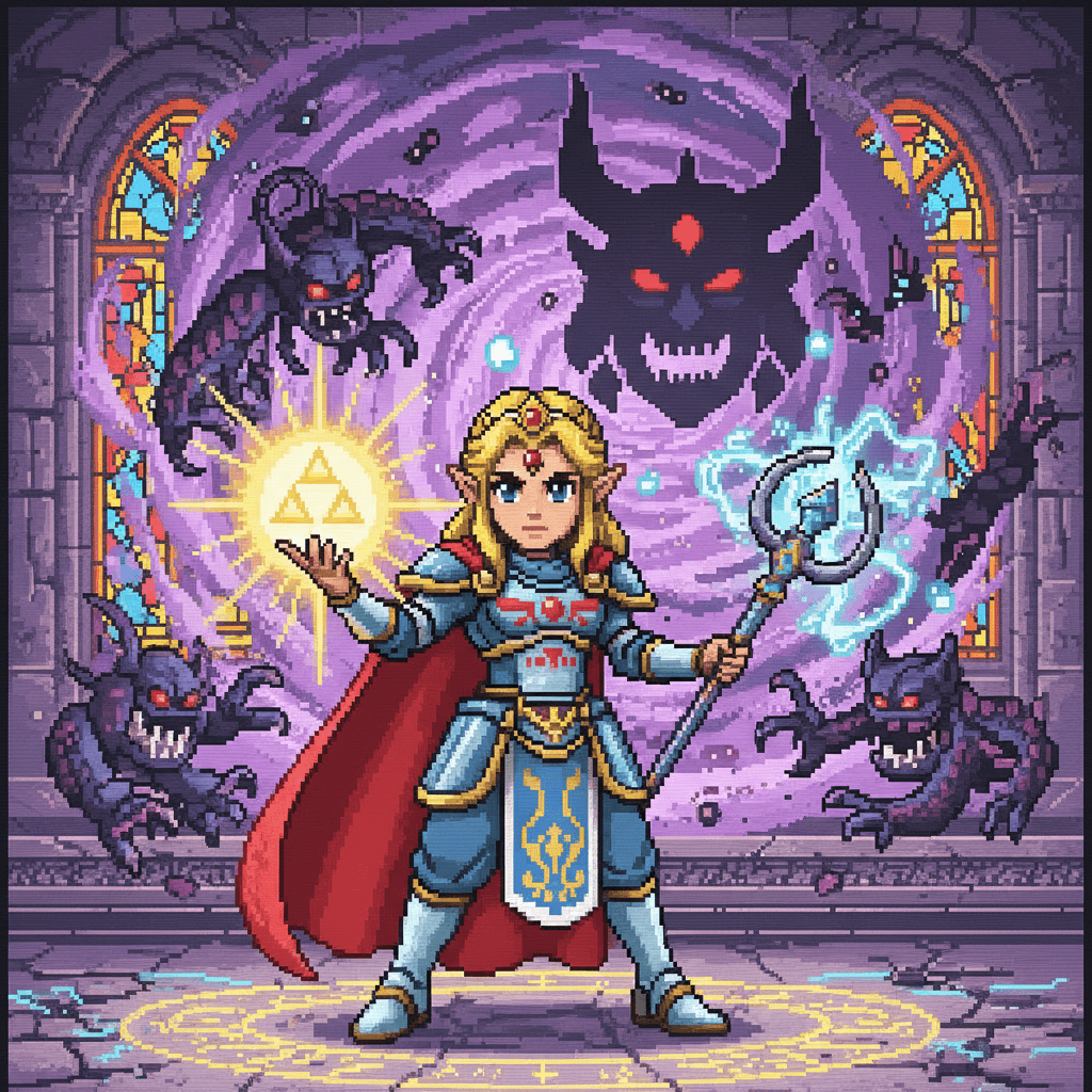 Epic Zelda card - retro theme