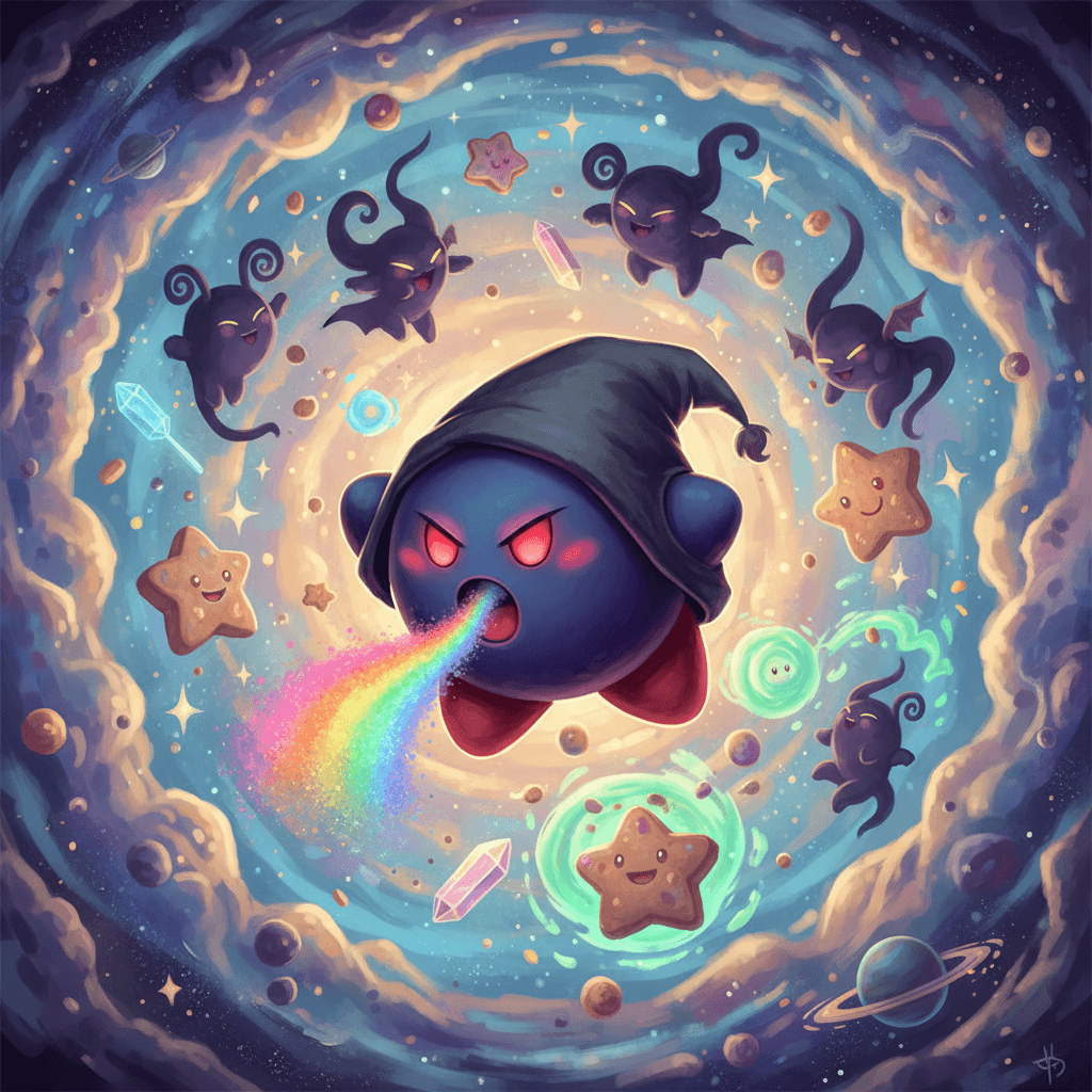 Rare Evil kirby card - whimsy theme