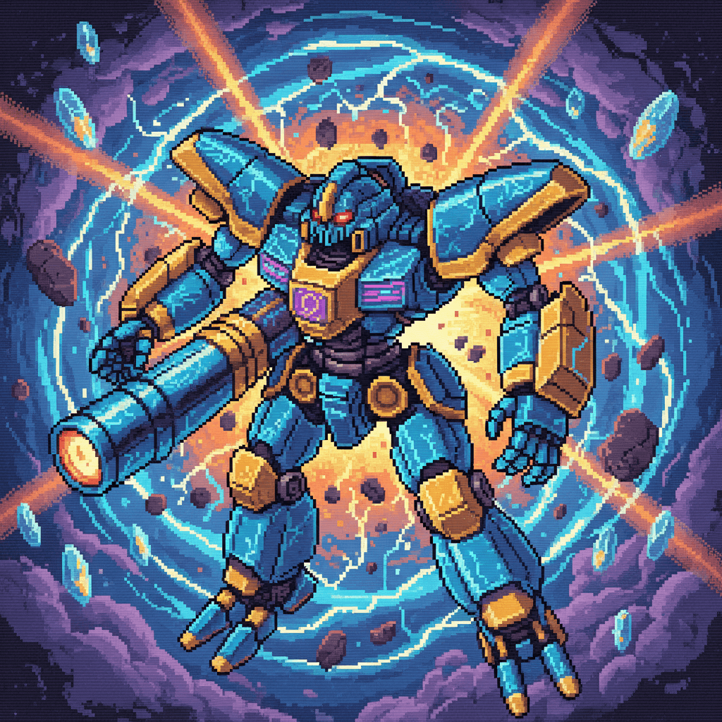 Epic Omega weapon card - retro theme