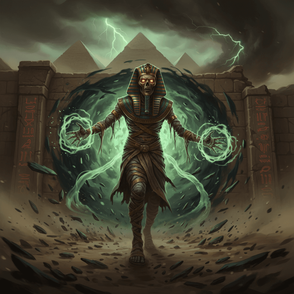 Rare Pharaoh's Curse card - fantasy theme