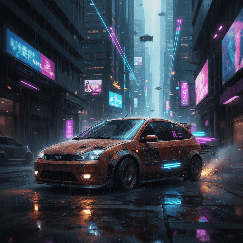 Rare Ford Focus card - cyber theme