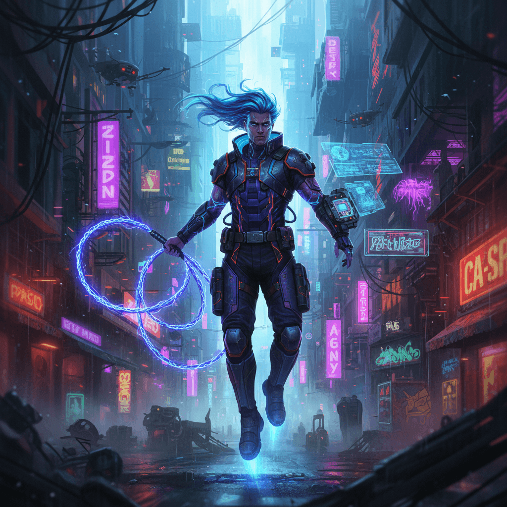 Rare Neon nomad card - cyber theme