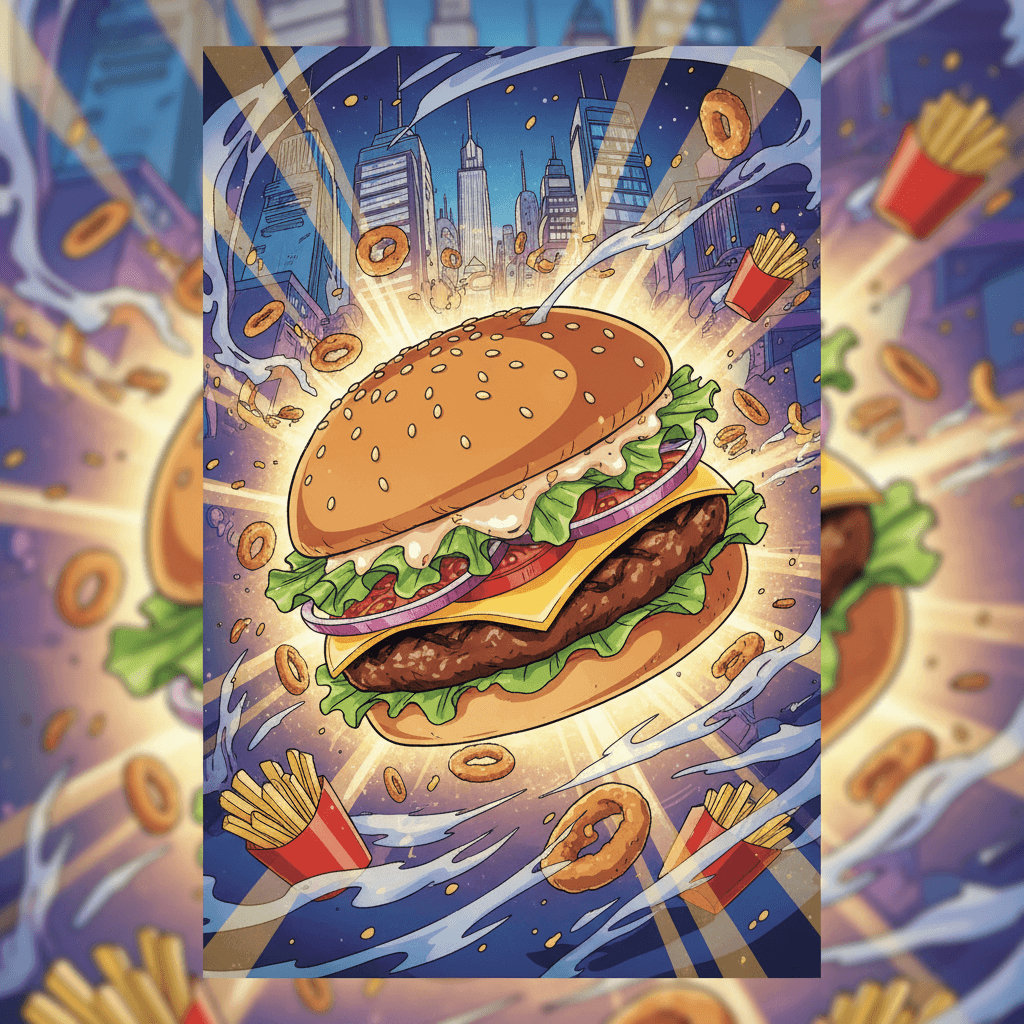 Rare burger card - anime theme