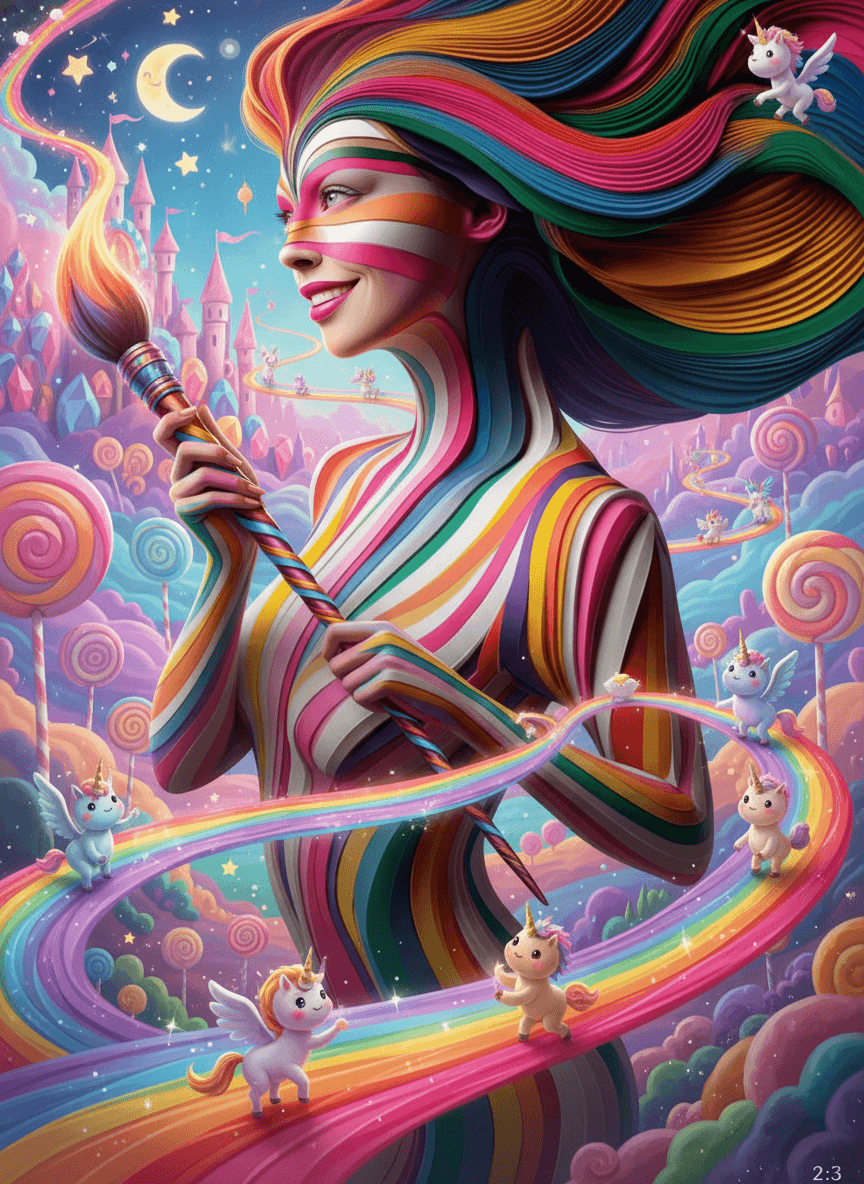 Epic Penelope  rainbow card - whimsy theme