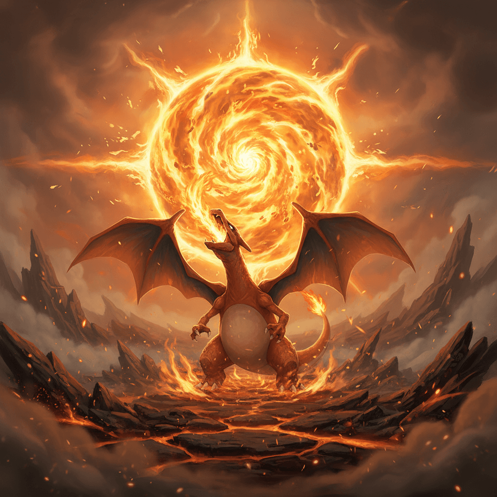 Legendary Charizard card - fantasy theme