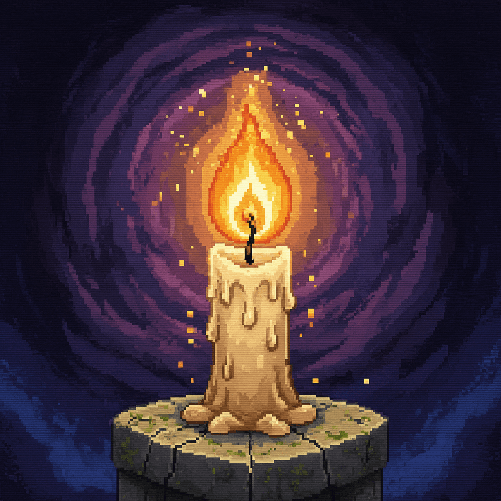 Epic candle of hope card - retro theme