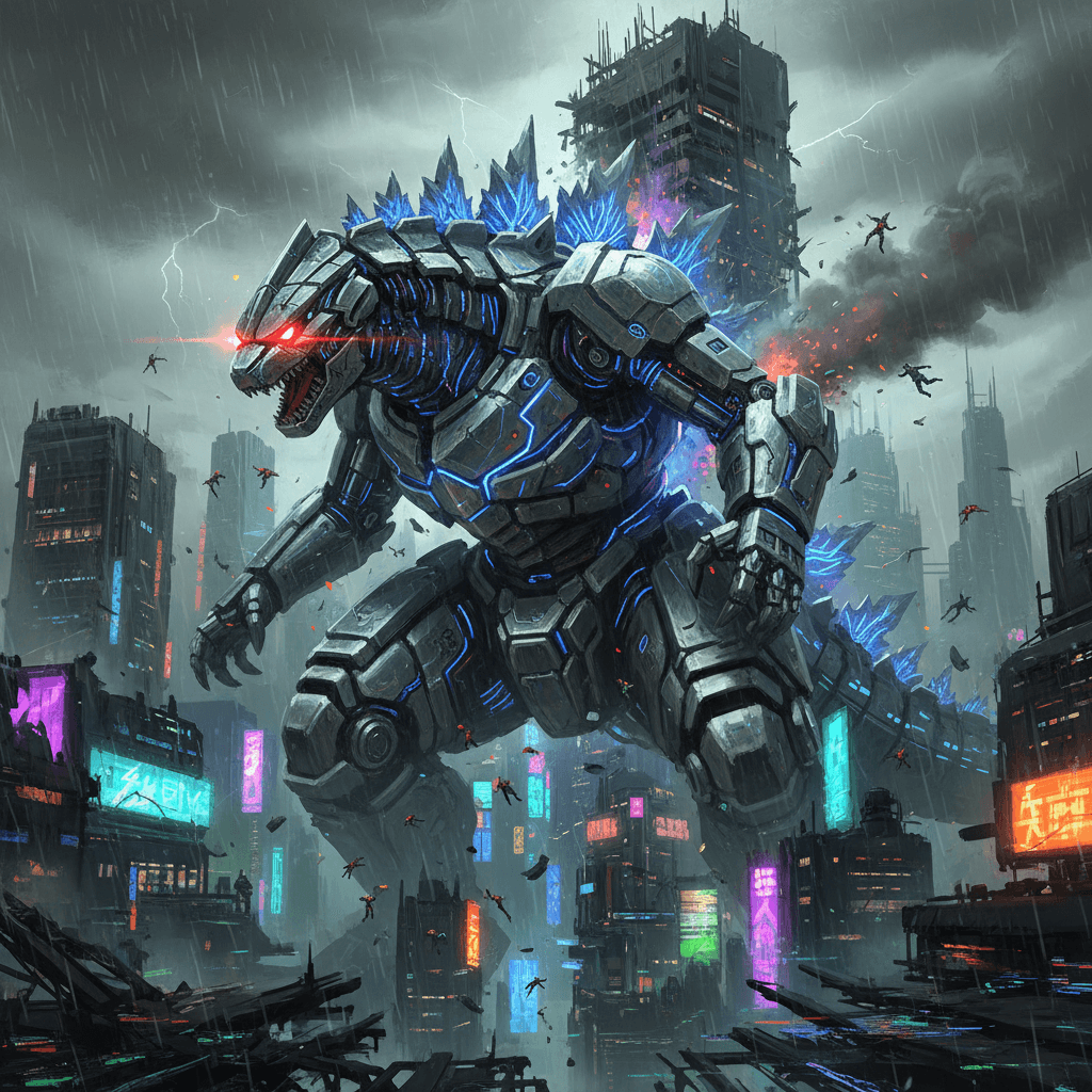 Legendary Mecha-godzilla card - cyber theme