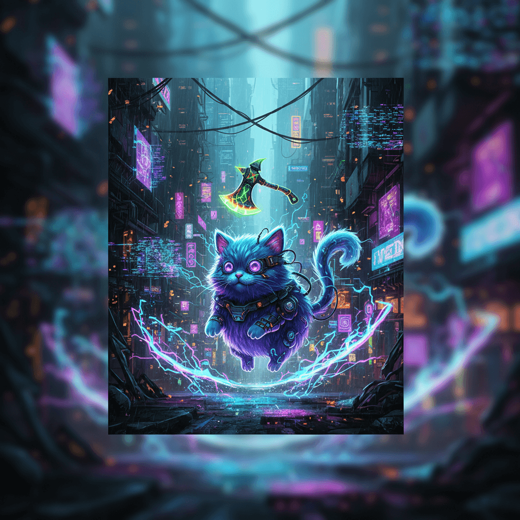 Rare bartaxe card - cyber theme