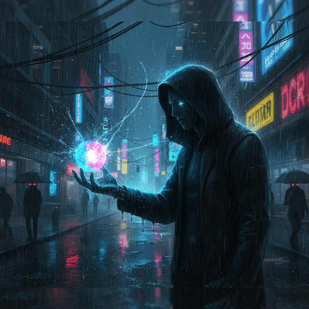 Legendary Distant memories card - cyber theme
