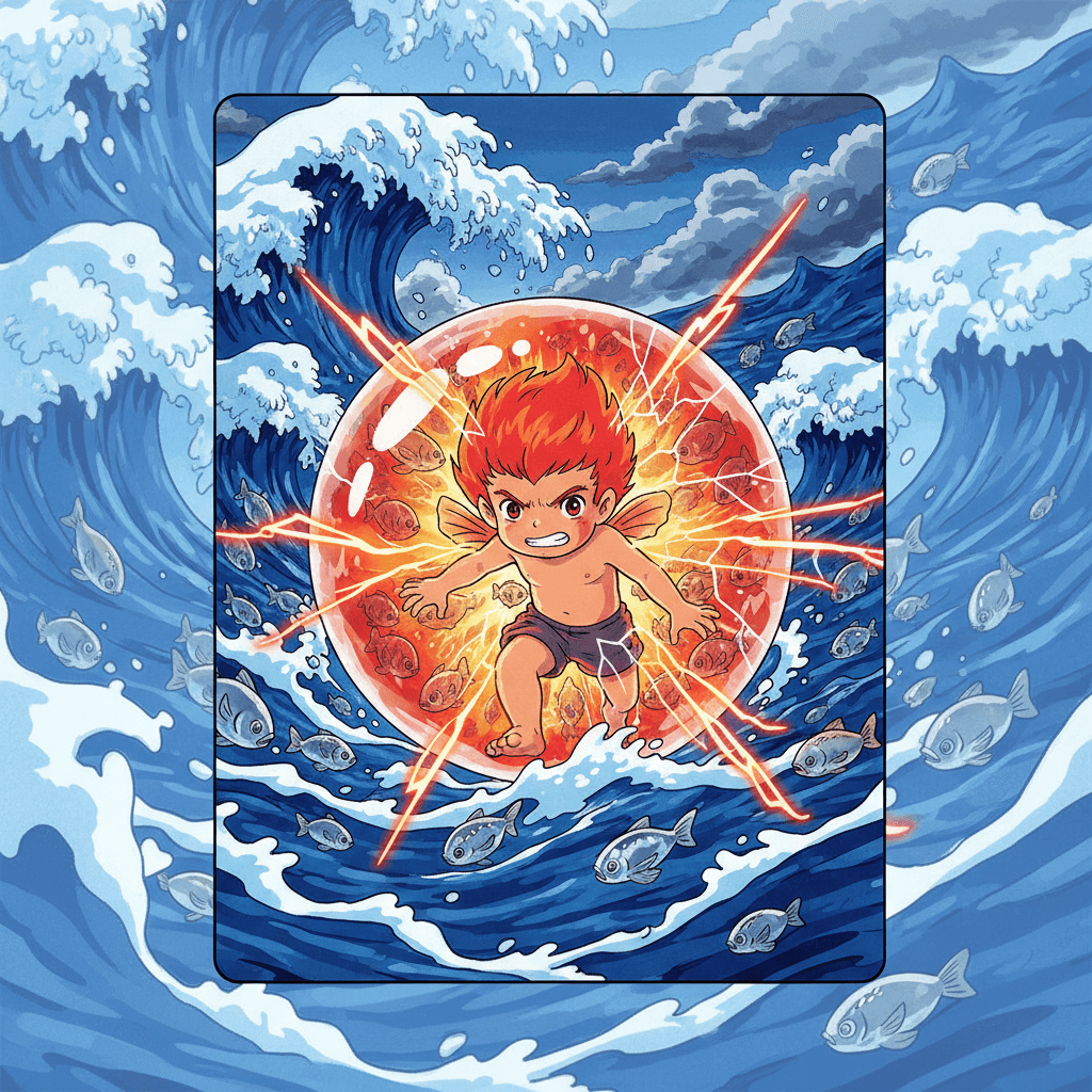 Epic Ponyo card - anime theme
