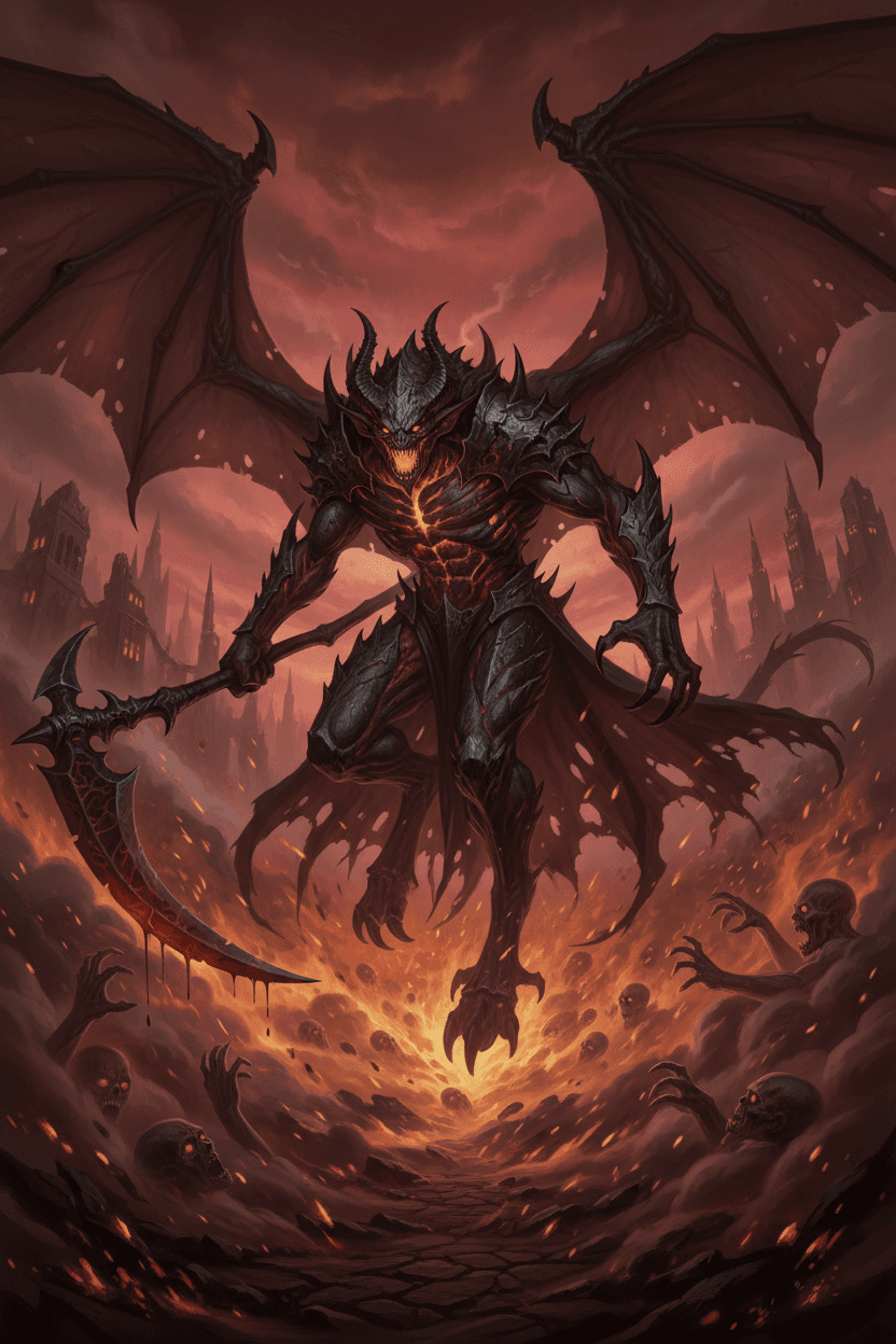 Rare Demon card - fantasy theme