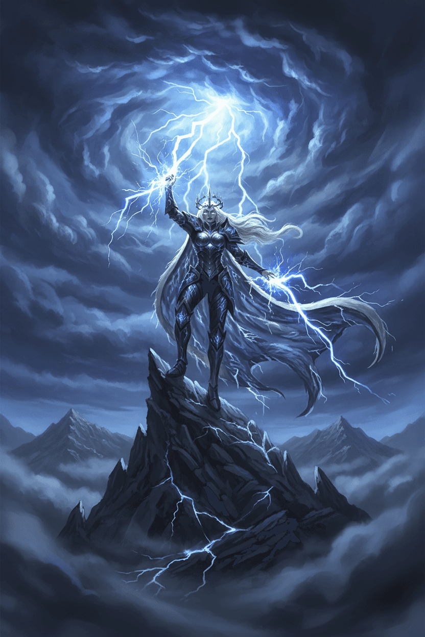 Rare Lightning queen card - fantasy theme