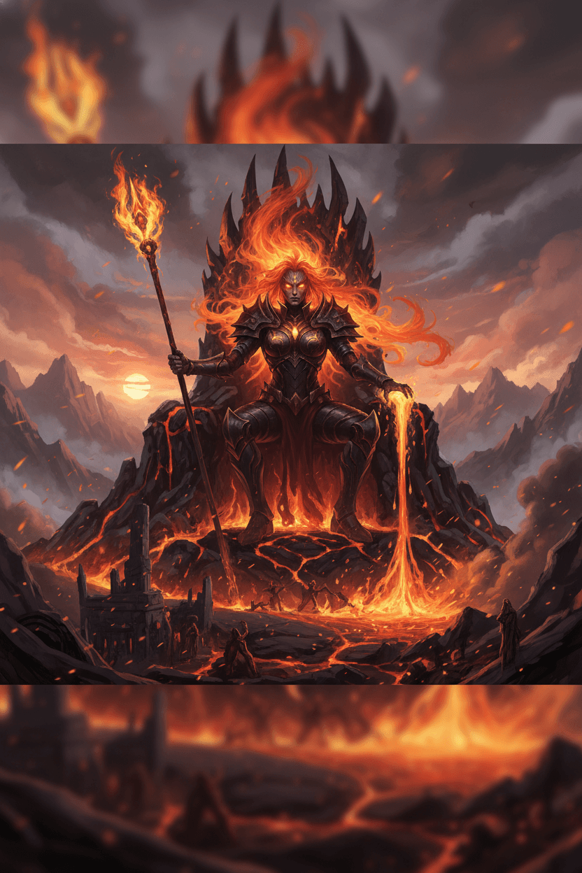 Rare Fire queen card - fantasy theme