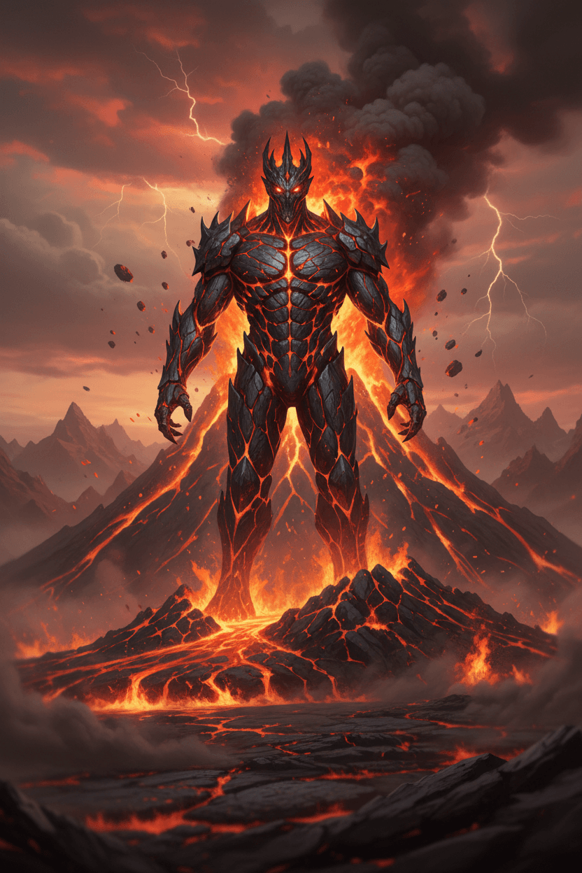 Common Lava king card - fantasy theme