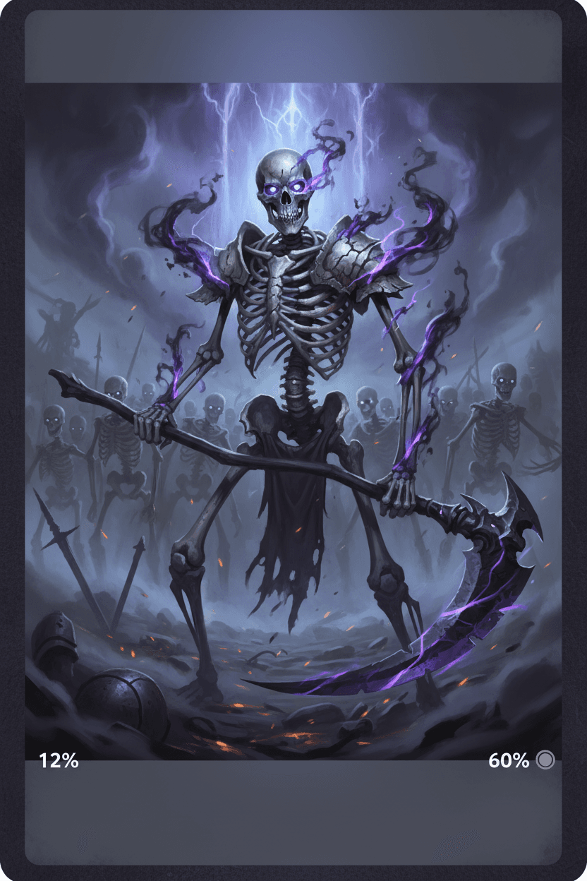 Rare Skeletonis card - fantasy theme