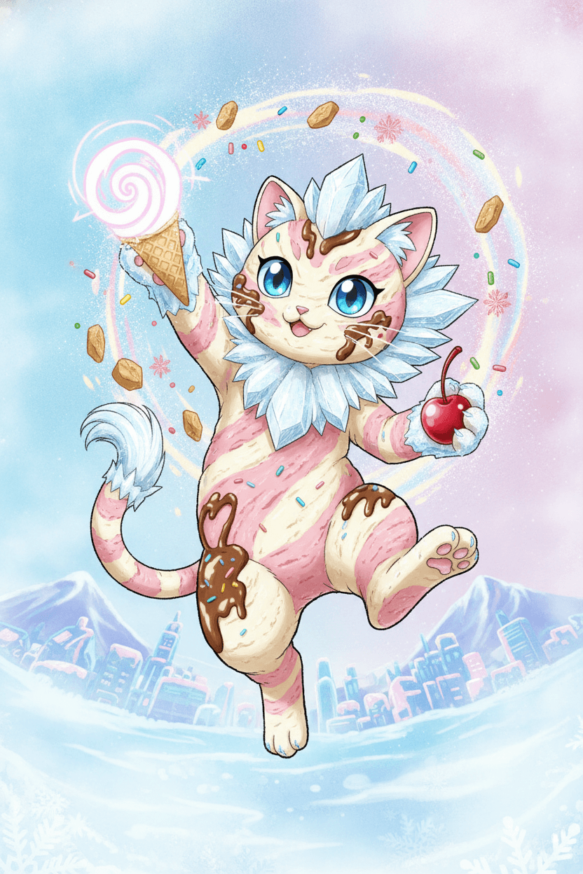 Rare Ice cream kitty card - anime theme